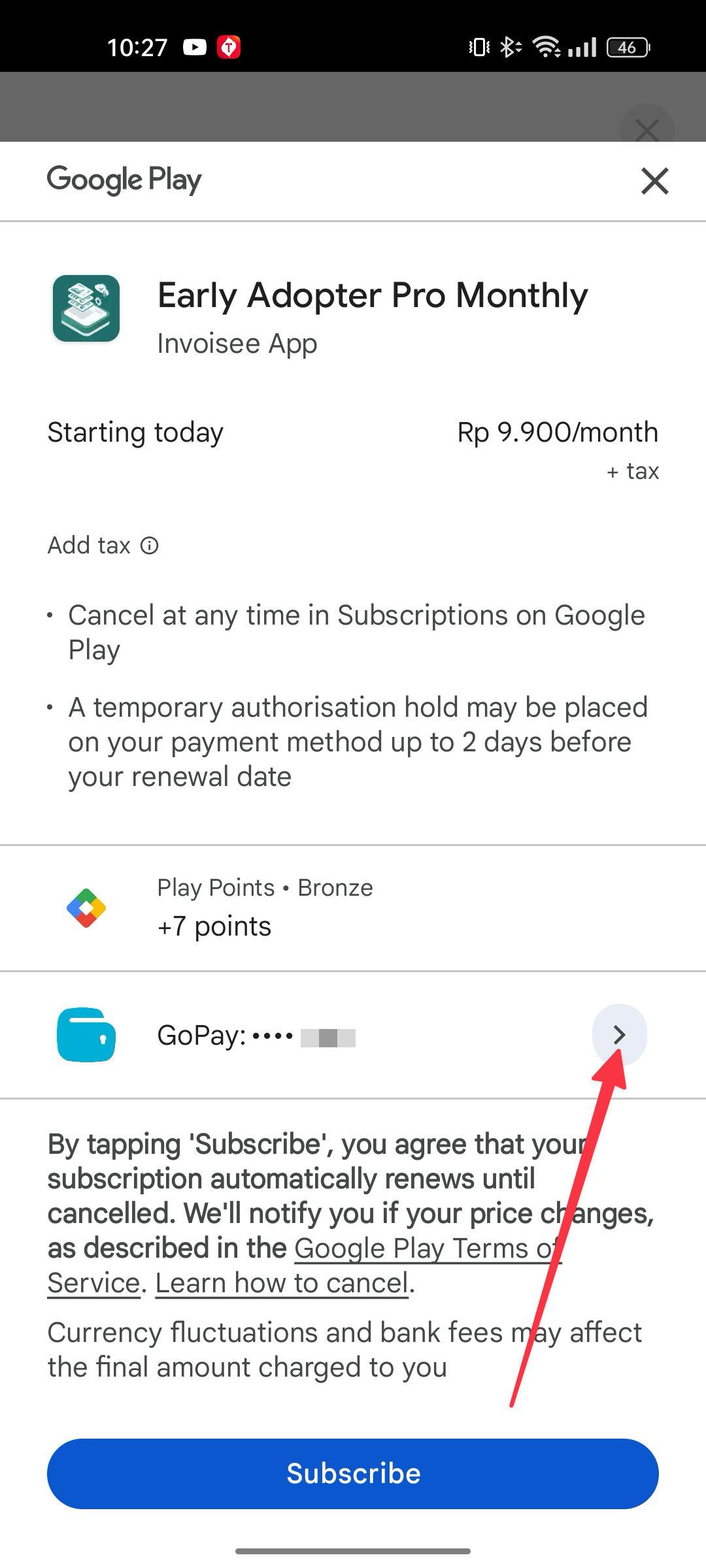 Open Menu & Select Upgrade